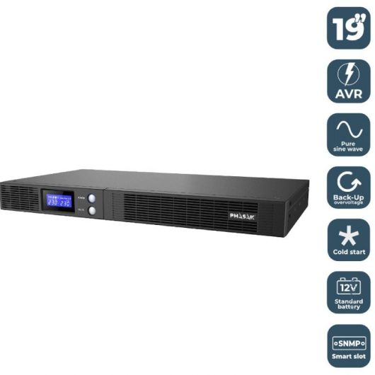 SAI Línea Interactiva Phasak Protekt Slim Rack/ 750VA-450W/ 4 Salidas/ Formato Rack 4 SAI Línea Interactiva Phasak Protekt Slim Rack/ 750VA-450W/ 4 Salidas/ Formato Rack