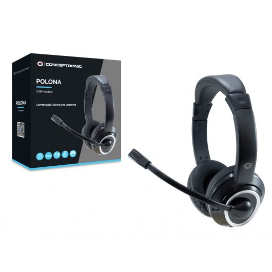 Conceptronic POLONA Auriculares Alámbrico Diadema Llamadas/Música USB-A Negro 3 Conceptronic POLONA Auriculares Alámbrico Diadema Llamadas/Música USB-A Negro
