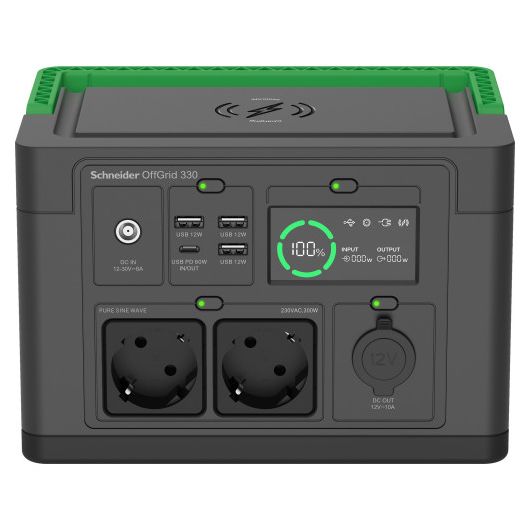 Estación de energía portátil APC PPS330-GR 332Wh Ión de litio Power Delivery 300W Solar USB