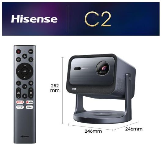 Hisense C2 videoproyector 2000 lúmenes ANSI UHD 4K (3840x2160) Gris 4 Hisense C2 videoproyector 2000 lúmenes ANSI UHD 4K (3840x2160) Gris
