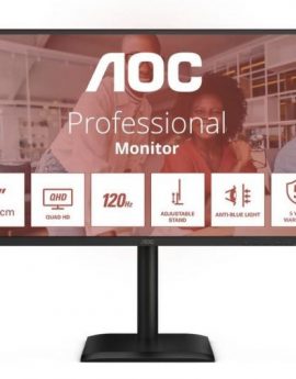Monitor Profesional AOC Q27E4CV 27'/ QHD/ Multimedia/ Regulable en altura/ Negro