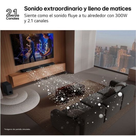 Barra de Sonido con Bluetooth LG S40T/ 300W/ 2 Barra de Sonido con Bluetooth LG S40T/ 300W/ 2.1
