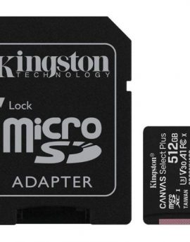 Tarjeta de Memoria Kingston CANVAS Select Plus 512GB microSD XC con Adaptador/ Clase 10/ 100MBs