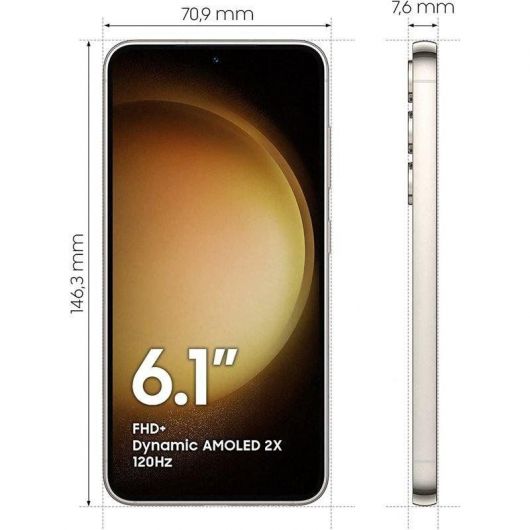 Smartphone Samsung Galaxy S23 8GB/ 128GB/ 6.1'/ 5G/ Crema