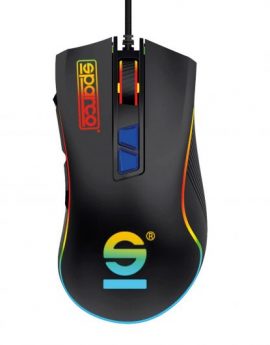 Sparco SPMOUSEPRO Ratón Gaming RGB mano derecha USB 7200 DPI Negro