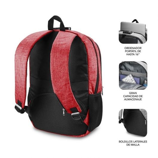 Mochila Subblim Urban Lock para Portátiles hasta 16'/ Puerto USB/ Antirrobo/ Rojo 4 Mochila Subblim Urban Lock para Portátiles hasta 16'/ Puerto USB/ Antirrobo/ Rojo