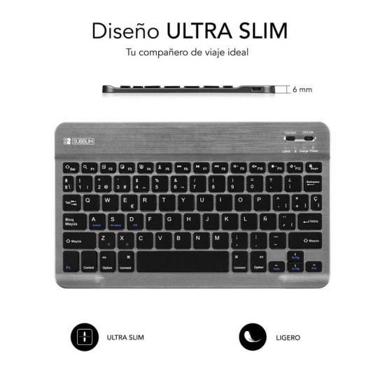 Teclado Compacto Inalámbrico por Bluetooth Subblim Smart/ Gris 3 Teclado Compacto Inalámbrico por Bluetooth Subblim Smart/ Gris