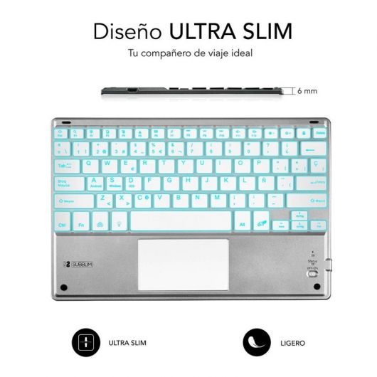 Teclado Compacto Inalámbrico por Bluetooth Subblim SMBT50/ Plata 3 Teclado Compacto Inalámbrico por Bluetooth Subblim SMBT50/ Plata