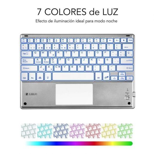 Teclado Compacto Inalámbrico por Bluetooth Subblim SMBT50/ Plata 5 Teclado Compacto Inalámbrico por Bluetooth Subblim SMBT50/ Plata