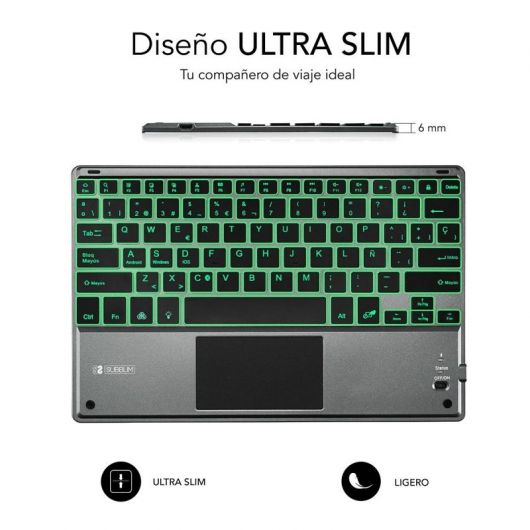Teclado Compacto Inalámbrico por Bluetooth Subblim Touchpad Smart Blacklit/ Gris 3 Teclado Compacto Inalámbrico por Bluetooth Subblim Touchpad Smart Blacklit/ Gris