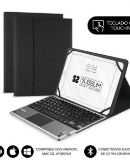 Funda con Teclado Subblim Keytab Pro Bluetooth Touchpad para Tablets de 10.1'-10.8'/ Negra