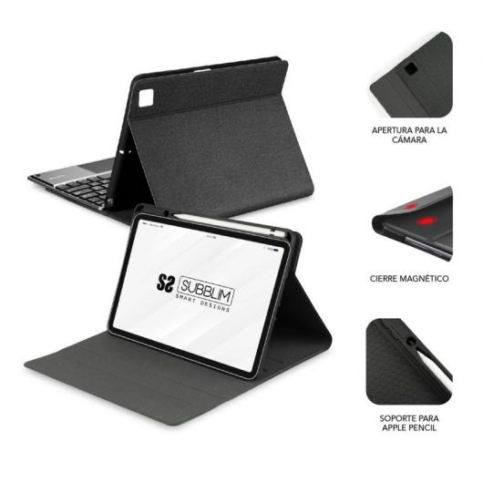Funda con Teclado Subblim Keytab Pro Bluetooth Touchpad para Tablets Apple iPad Pro de 11' 2020/ Negra