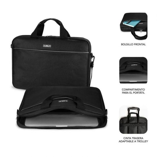 Maletín + Ratón Subblim Select Pack para Portátiles hasta 15 Maletín + Ratón Subblim Select Pack para Portátiles hasta 15.6'/ Cinta para Trolley/ Negro