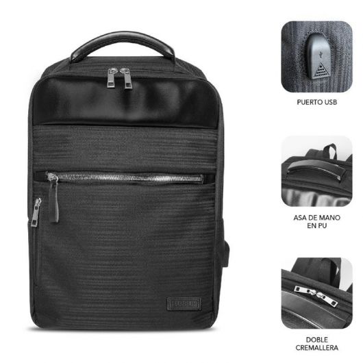 Mochila Subblim Business V2 AP Backpack para Portátiles hasta 15 Mochila Subblim Business V2 AP Backpack para Portátiles hasta 15.6'/ Puerto USB/ Negra
