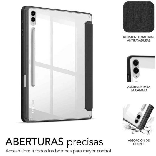 Funda Subblim Clear Shock para Tablet Samsung S9+/ FE 12 Funda Subblim Clear Shock para Tablet Samsung S9+/ FE 12.4'/ Negra