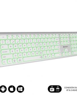 Teclado Inalámbrico Subblim Master/ Plata y Blanco Reacondicionado