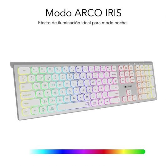 Teclado Inalámbrico Subblim Master/ Plata y Blanco 5 Teclado Inalámbrico Subblim Master/ Plata y Blanco