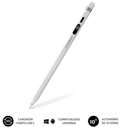 Lápiz Electrónico Subblim NoteFlow Pen para Android y Windows/ Blanco 2 Lápiz Electrónico Subblim NoteFlow Pen para Android y Windows/ Blanco