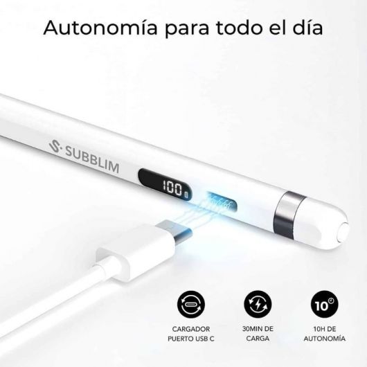 Lápiz Electrónico Subblim NoteFlow Pen para Android y Windows/ Blanco 5 Lápiz Electrónico Subblim NoteFlow Pen para Android y Windows/ Blanco