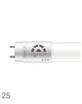 Tubo LED Iglux T8IG-20120-F V2/ 120cm/ Potencia 20W/ 2000 Lúmenes/ 6000ºK/ Pack de 25 uds