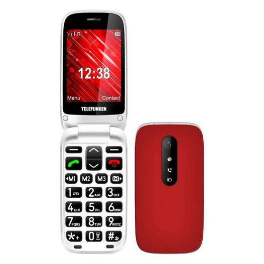 Teléfono Móvil Telefunken S445 para Personas Mayores/ Rojo