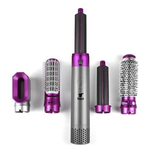 Thulos Seca y moldea TH-BY17 Secador de Pelo con Cepillo Moldeador 5 en 1 Rosa