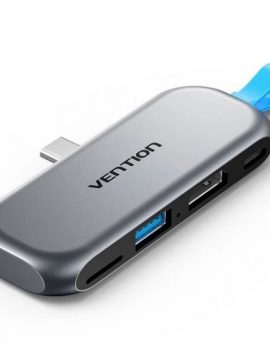 Docking Sin Cables USB Tipo-C Vention THYH0/ 1xUSB/ 1xHDMI/ 1xUSB Tipo-C PD/ 1xLector de Tarjetas/ Gris