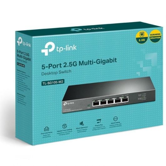 Switch TP-Link TL-SG105-M2 5 Puertos/ RJ-45 1/ 2 Switch TP-Link TL-SG105-M2 5 Puertos/ RJ-45 1/ 2.5Gbps