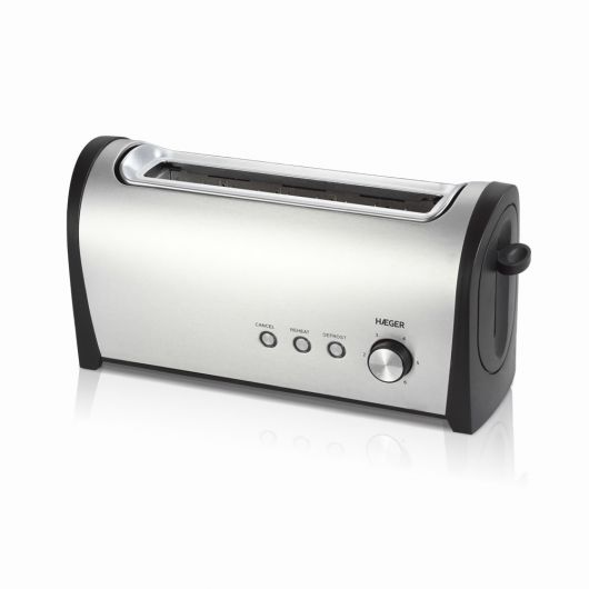 Haeger Desayuno Tostadora 2 rebanadas 1000W Negro/Acero inoxidable
