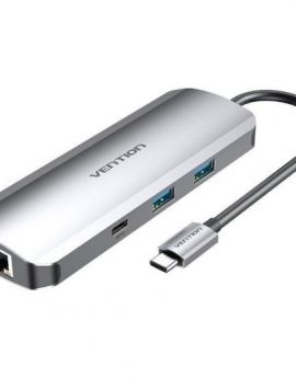 Docking USB Tipo-C Vention TOMHB/ 1xHDMI/ 2xUSB/ 1xUSB Tipo-C/ 1xUSB Tipo-C PD/ 1xRJ45/ 1xLector Tarjetas SD y MicroSD/ Jack 3.5/ Gris