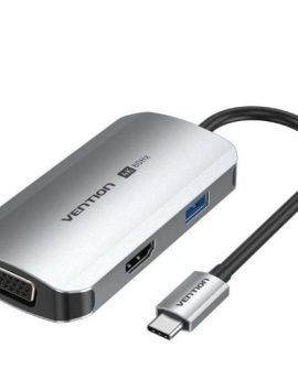 Docking USB Tipo-C Vention TQAHB/ 1xHDMI/ 1xUSB/ 1xVGA/ 1xUSB Tipo-C PD/ Gris