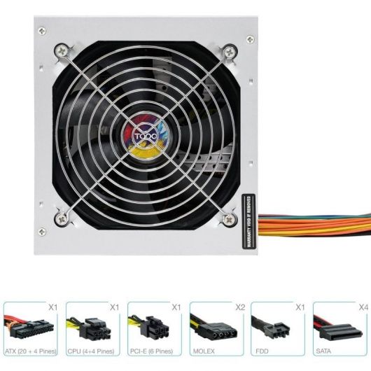Fuente de Alimentación TooQ TQAPOLO-550SP/ 550W/ Ventilador 12cm 3 Fuente de Alimentación TooQ TQAPOLO-550SP/ 550W/ Ventilador 12cm