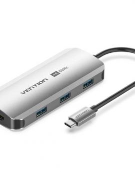 Docking USB Tipo-C Vention TQDHB/ 1xHDMI 4K/ 3xUSB/ 1xUSB Tipo-C PD/ Gris
