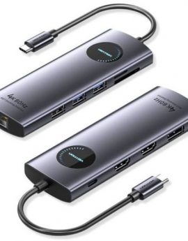 Docking USB Tipo-C Vention TQWHB/ 2xHDMI 4K/ 1xDisplayPort/ 3xUSB/ 1xUSB Tipo-C PD/ 1xRJ45/ 1xLector Tarjetas/ Gris