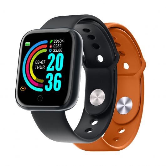 Celly TRAINERBEAT Reloj Smartwatch Dos Correas Negro-Naranja