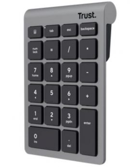 Teclado Numérico Inalámbrico Trust Xalas Wireless/ Plata