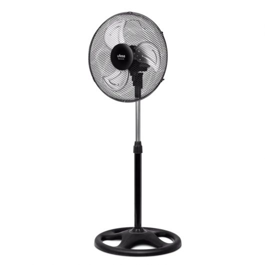 Ventilador de Pie Ufesa Montreal 50W/ 3 velocidades/ altura ajustable/ Negro