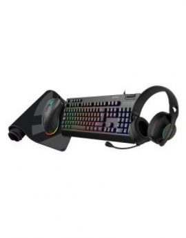UNYKAch Pack NOVA Teclado Gaming Membrana Español, Ratón, Cascos, Alfombrilla XL