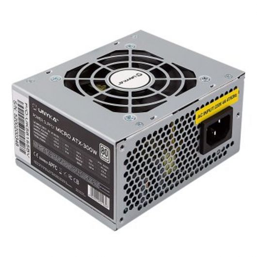 Fuente de Alimentacion Unykach Sfx 52002 300w 85% de Eficiencia Energetica Apfc Activo Ventilador 80mm Silencioso
