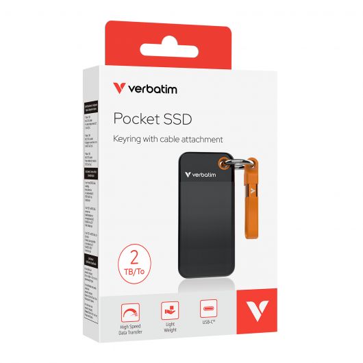 Verbatim Pocket SSD 2TB USB Tipo C 3.2 Gen 2 (3.1 Gen 2) Negro/Naranja