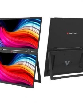 Monitor Portátil Táctil Verbatim Duo Essentials 15.6' + 15.6'/ Full HD/ Multimedia/ Negro