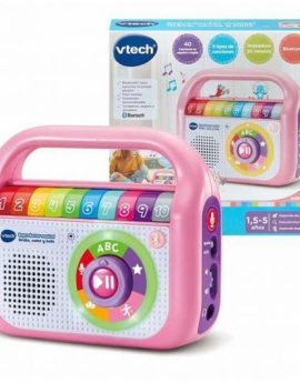 VTech Baby Reproductor Musical Graba Canta y Baila Rosa - Radio Infantil con Bluetooth y Grabadora