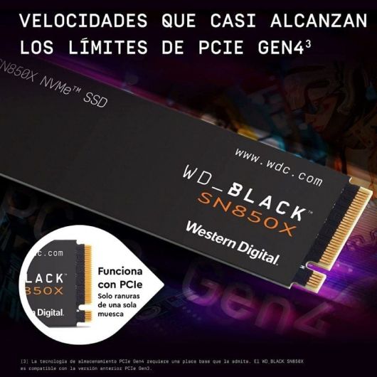 Disco SSD Western Digital WD Black SN850X 4TB/ M.2 2280 PCIe 4 Disco SSD Western Digital WD Black SN850X 4TB/ M.2 2280 PCIe 4.0/ Full Capacity