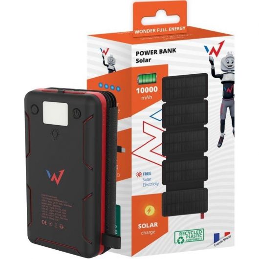 Powerbank Solar 10000mAh Wonder WX10S/ 10W/ Negra y Roja 5 Powerbank Solar 10000mAh Wonder WX10S/ 10W/ Negra y Roja