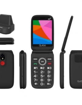 Teléfono Móvil Qubo X-340CB 4G para Personas Mayores/ Negro