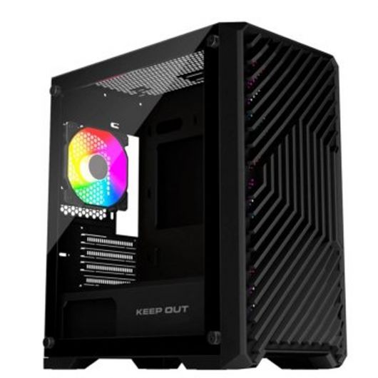 Caja Microatx Keep Out Xc-220 Glass 1x3.5' 2x2.5' 1xusb2.0 2xusb3.0 Gpu Max 330mm Lat Cristal Templado Negro