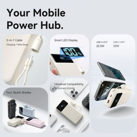 Powerbank 20000mAh Vention XGYL0-40-TY/ 22 Powerbank 20000mAh Vention XGYL0-40-TY/ 22.5W/ Azul/ Incluye Cable USB Tipo-C