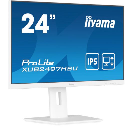 iiyama ProLite XUB2497HSU-W2 Monitor 23 iiyama ProLite XUB2497HSU-W2 Monitor 23.8' IPS 100Hz FullHD LED Blanco Altura Ajustable Hub USB Altavoces