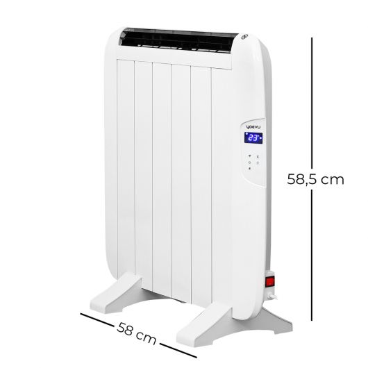 YOEVU Radiador eléctrico bajo consumo 4 elementos 900W de Pared o Pie 2 YOEVU Radiador eléctrico bajo consumo 4 elementos 900W de Pared o Pie