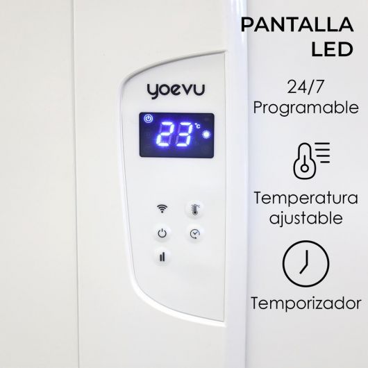 YOEVU Radiador eléctrico bajo consumo 4 elementos 900W de Pared o Pie 5 YOEVU Radiador eléctrico bajo consumo 4 elementos 900W de Pared o Pie